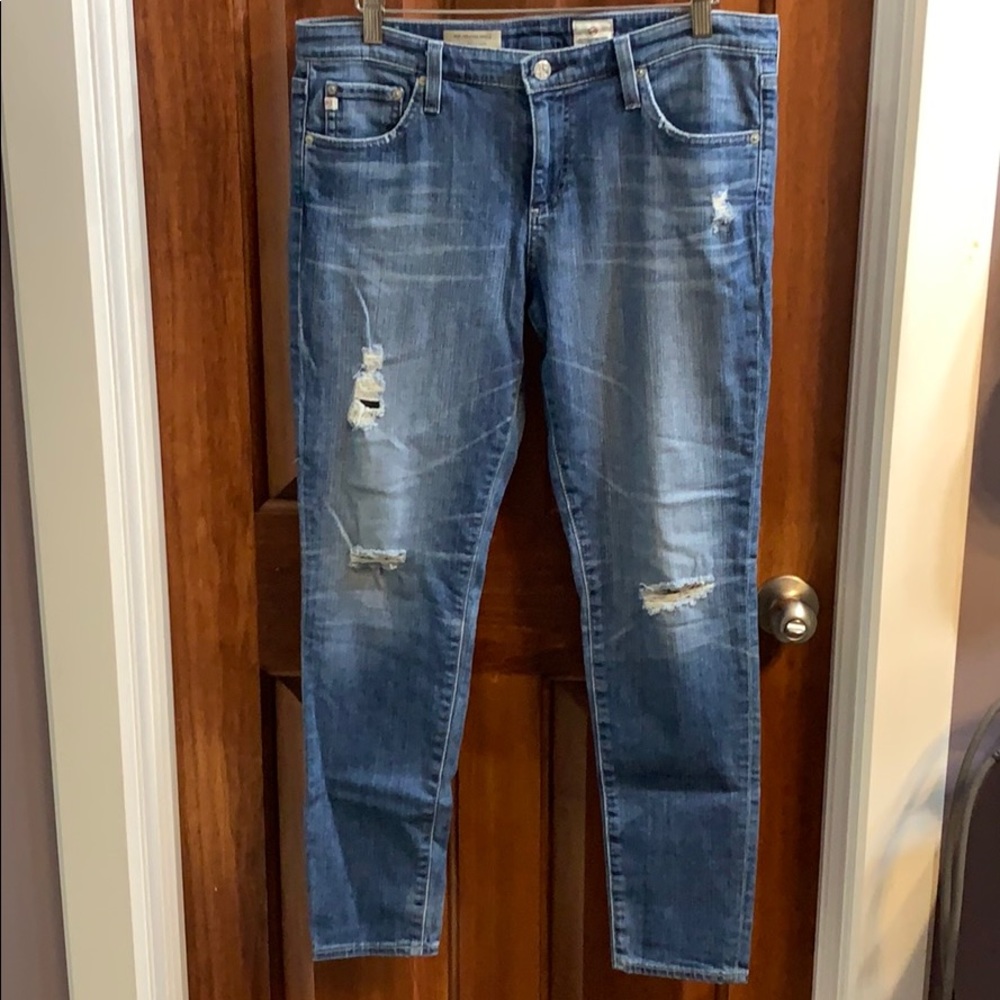 AG Distressed Legging Jeans